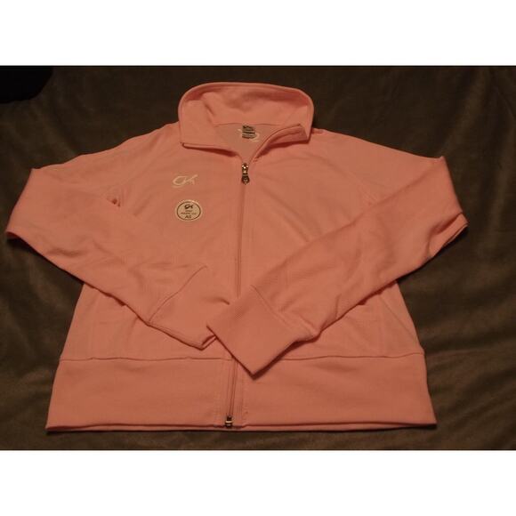 GK Elite Woman's Small Lightweight Pink Stretch Knit Front Zip Athletic Jacket - Picture 6 of 6